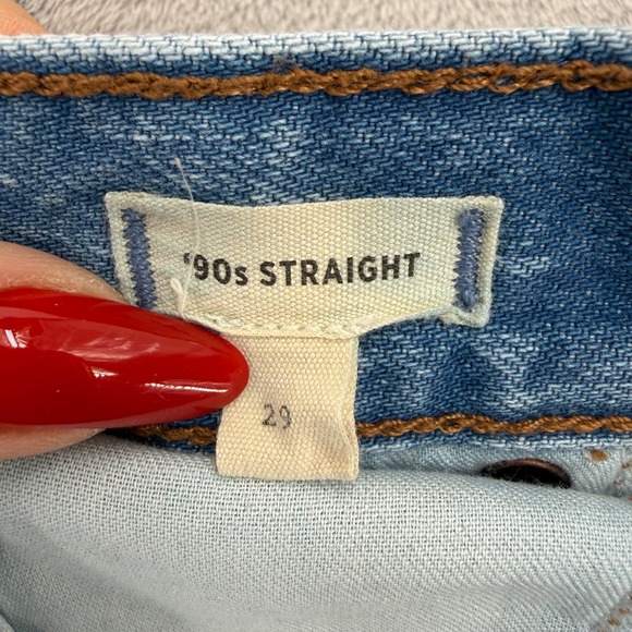 Madewell 90s Straight Jeans Light Wash High Rise Denim Pants Women's Size 29 - Picture 4 of 16